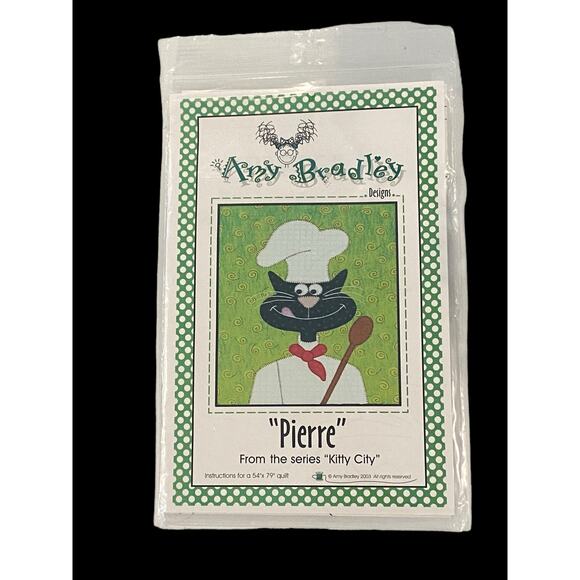Amy Bradley Quilt Block Pattern “PIERRE” From the KITTY CITY Series 2003 - Picture 1 of 3